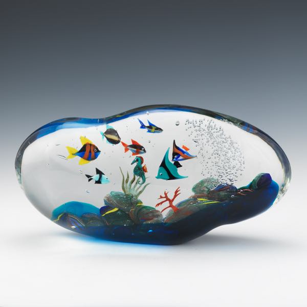 Appraisal: MURANO GLASS AQUARIUM BY STEFANO TOSO x x Murano glass