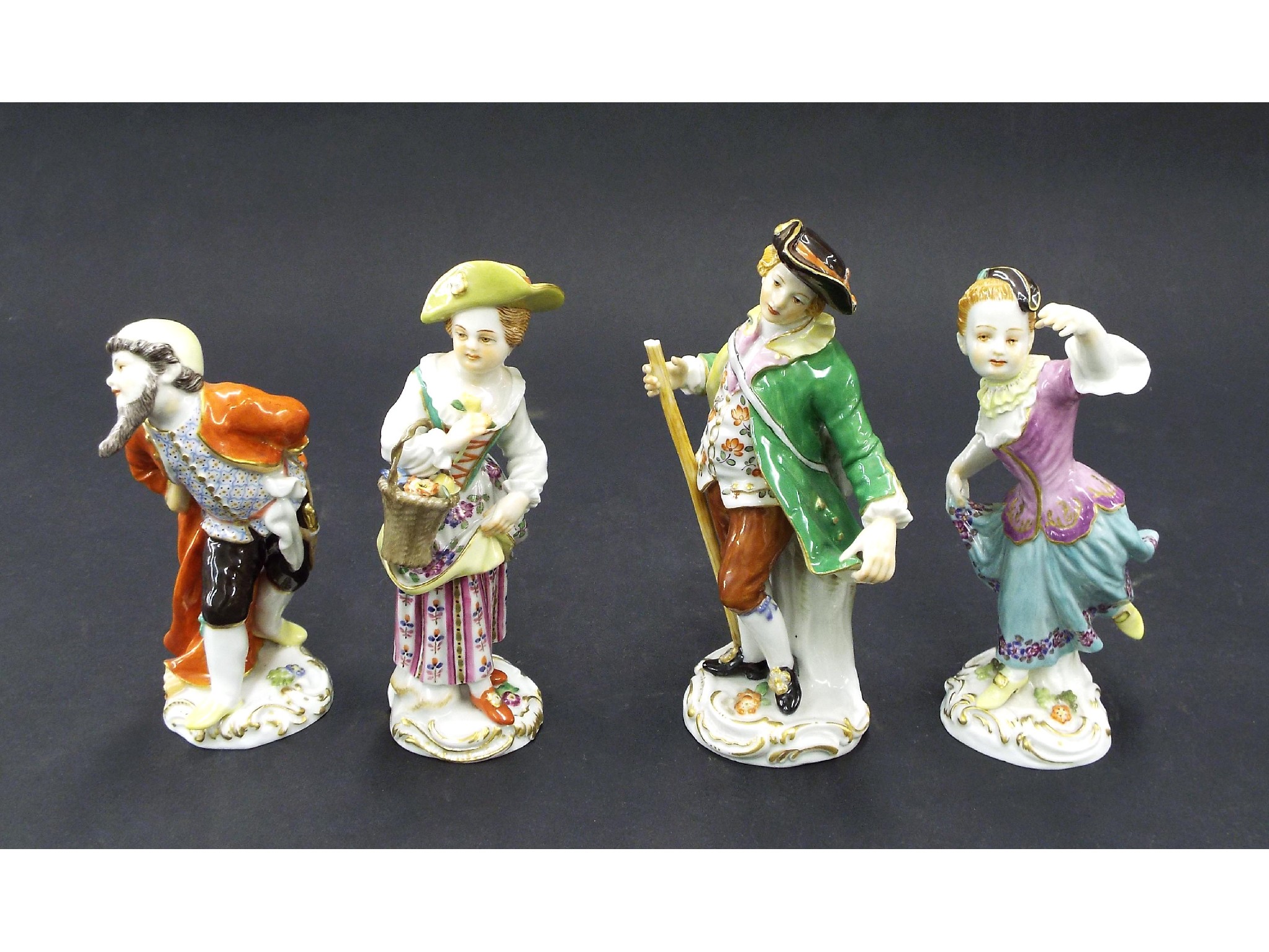 Appraisal: Pair of Meissen porcelain figures modelled as a bearded gentleman