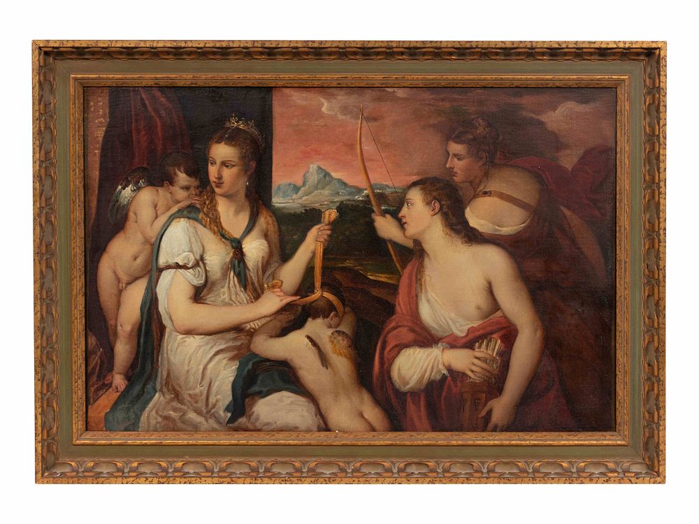 Appraisal: After Titian th Century After Titian th Century Venus Blindfolding