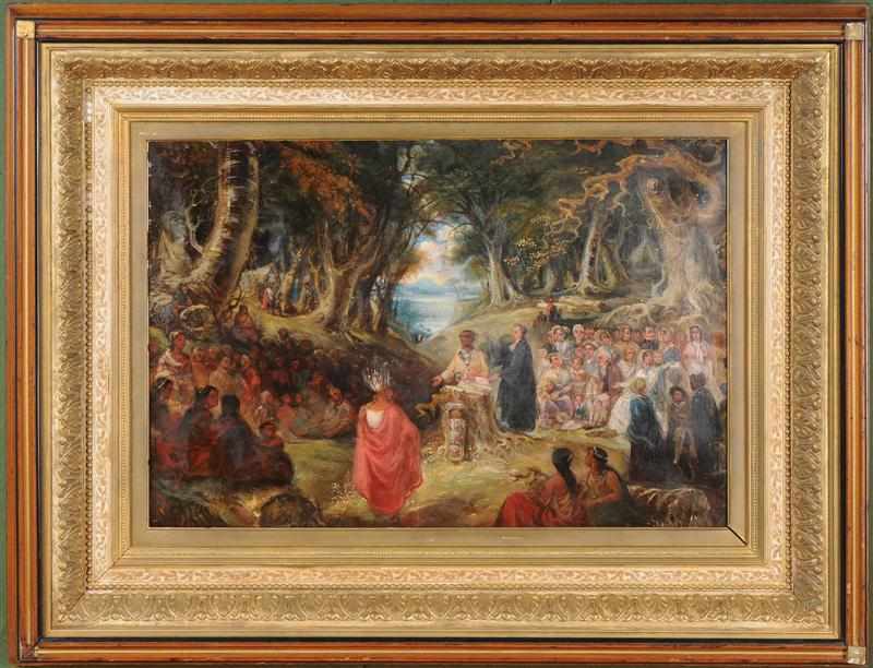 Appraisal: ATTRIBUTED TO JOHN MIX STANLEY CONVERSION OF THE NATIVES Oil