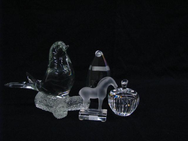 Appraisal: Group of signed crystal including '' bird on branch Lalique