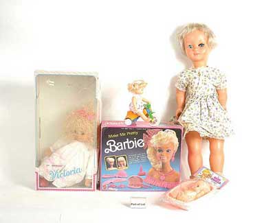 Appraisal: Collection of vinyl Dolls including Mattels Dancerina left arm detached