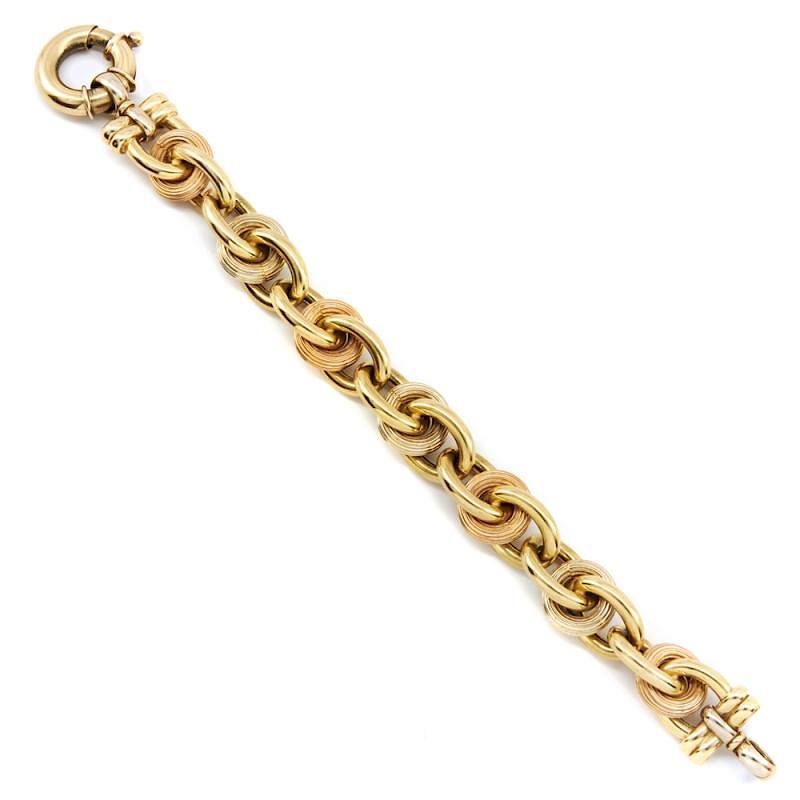 Appraisal: k Yellow rose gold heavy chain link bracelet k Yellow