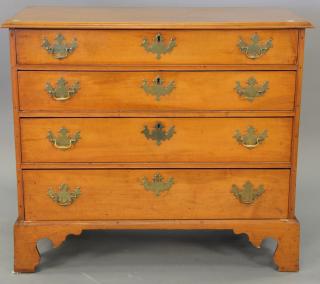 Appraisal: Chippendale four drawer maple chest with bracket feet ht in