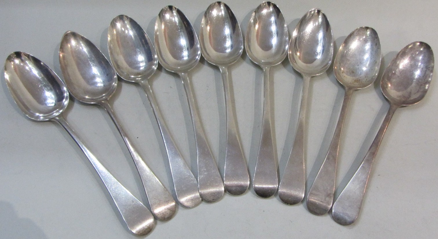 Appraisal: Eight silver Old English pattern tablespoons London and another silver