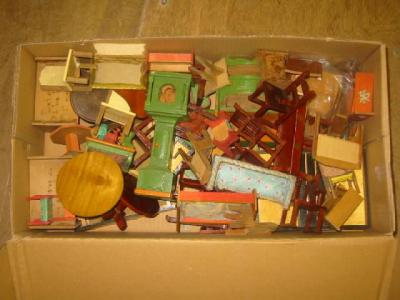 Appraisal: A large quantity of wooden dolls house furniture including a