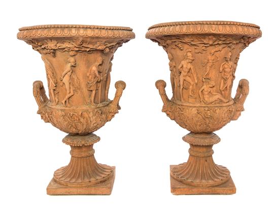 Appraisal: Sale Lot A Pair of Neoclassical Terra Cotta Urns each