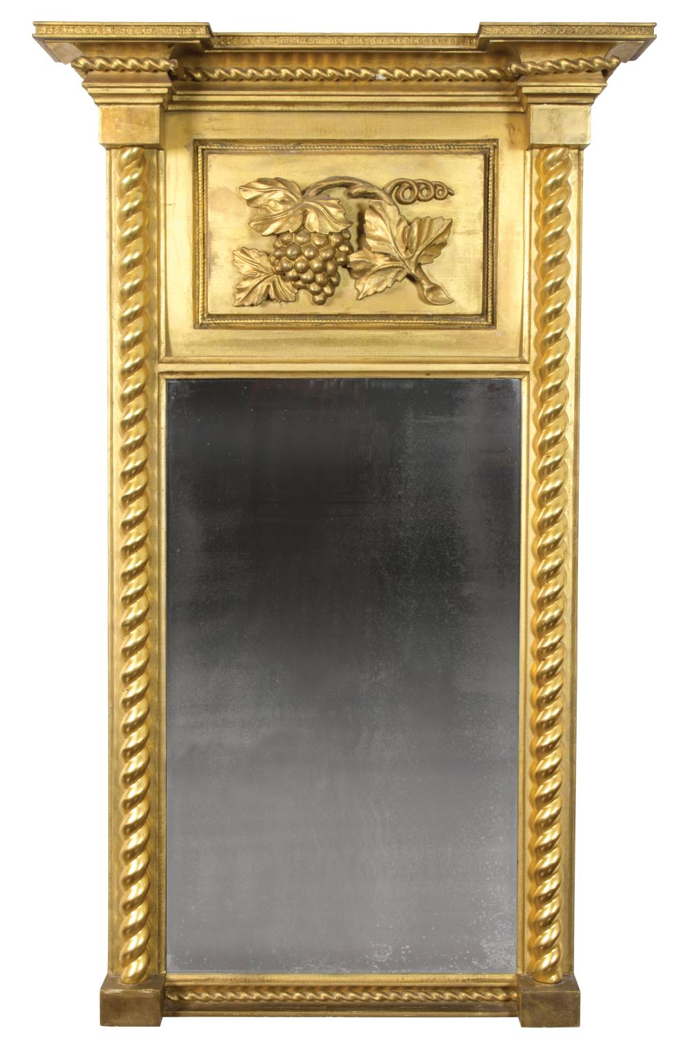 Appraisal: American Federal Giltwood Mirror early th c probably Boston rope-molded