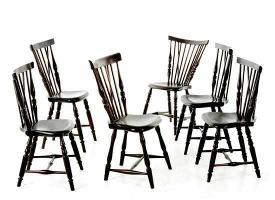 Appraisal: Set of six Jamaican mahogany Windsor chairs mid th century