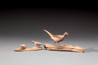 Appraisal: Miniature Pheasant and Quail Pair by Ralph E Stuart Ralph