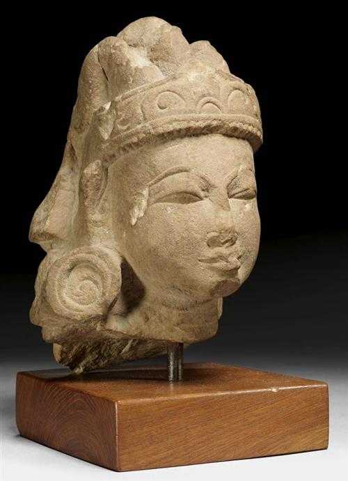 Appraisal: FINE HEAD OF A GODDESS Central India ca th century