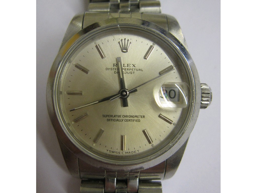 Appraisal: Mid sized stainless steel Rolex Oyster Perpetual datejust with original