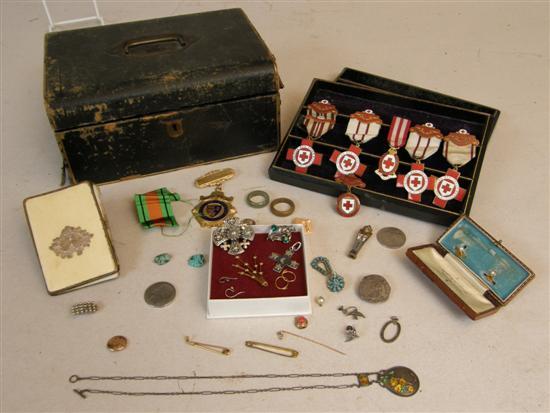 Appraisal: Six Red Cross medals and a collection of costume jewellery