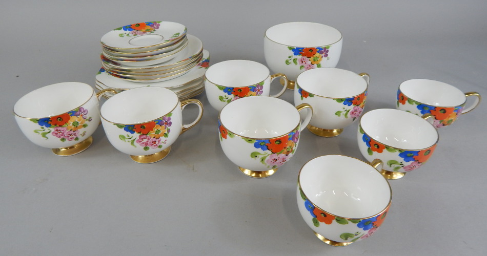 Appraisal: A Carlton china part tea service hand painted with summer