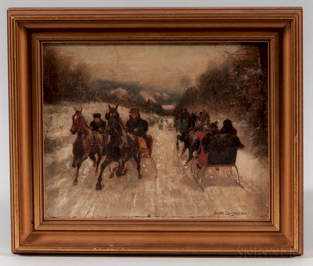 Appraisal: Scott Nicholas Winfield Leighton Maine Massachusetts - Passing Sleighs Scott