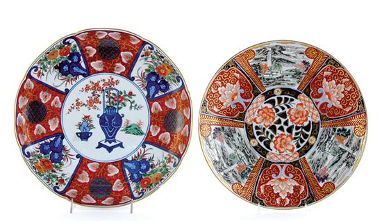 Appraisal: Two Imari porcelain chargers one with alternating panels of landscapes