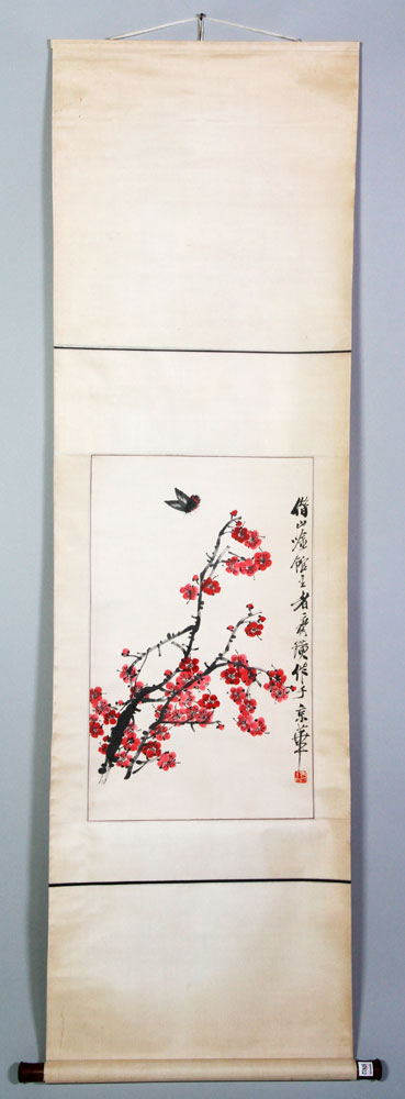 Appraisal: - Chinese Scroll Painting Signed Qi Baishi Scroll painting China