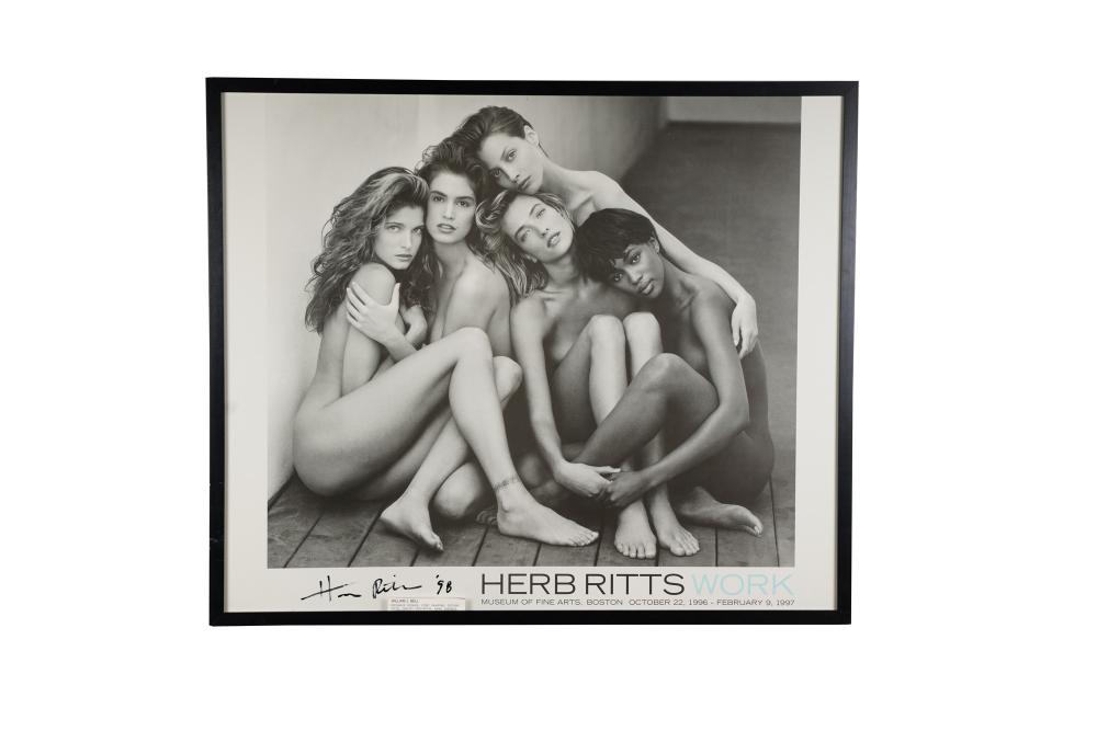 Appraisal: HERB RITTS FRAMED SIGNED POSTERcirca signed and dated lower left