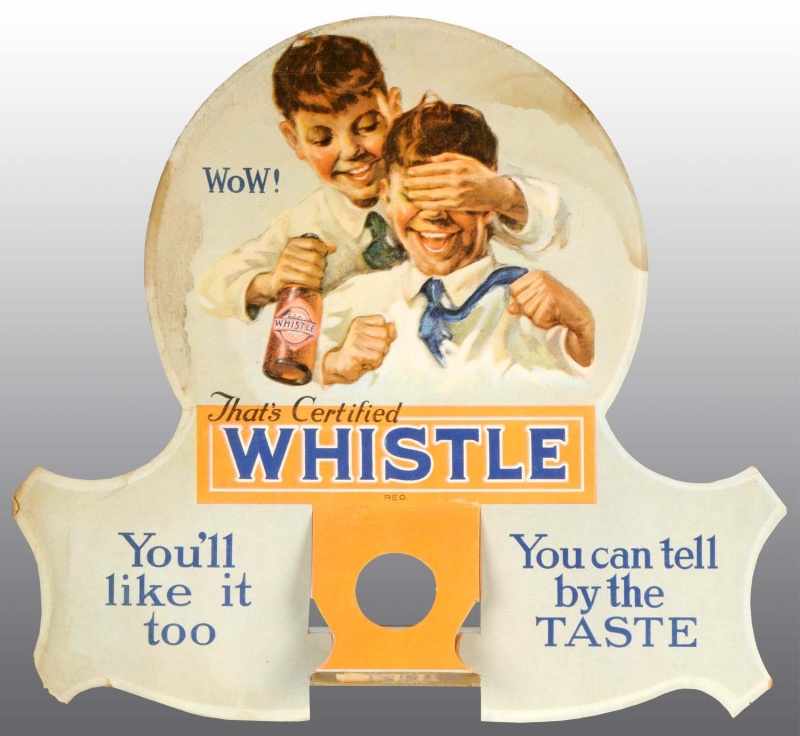 Appraisal: Cardboard Whistle Soda Bottle Topper Bottle Description Scarce and unusual