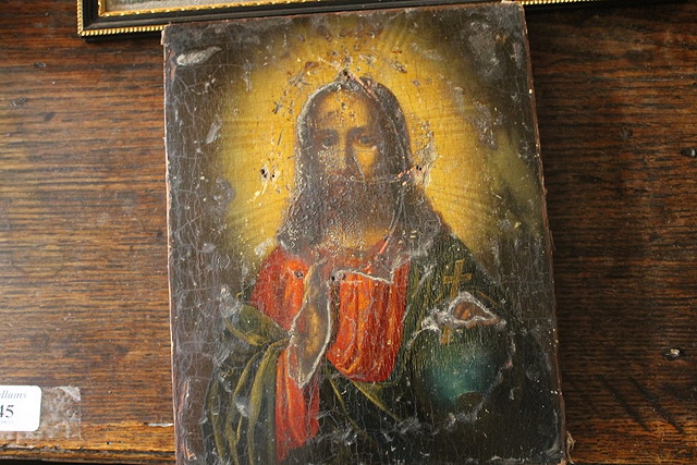 Appraisal: A Greek Icon depicting St Theodore probably th Century cm