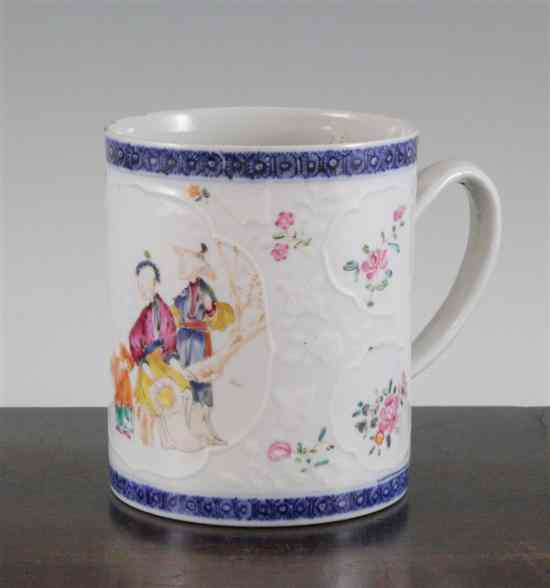 Appraisal: A Chinese export famille rose cylindrical mug Qianlong period -