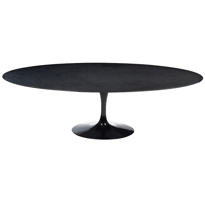 Appraisal: Eero Saarinen dining table by Knoll elliptical black granite top