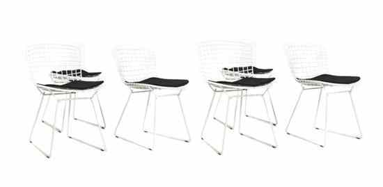 Appraisal: A Set of Six Wire Chairs Harry Bertoia for Knoll