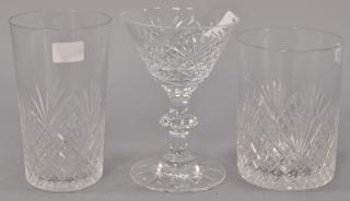 Appraisal: Set of matching cut crystal glasses and stems including six