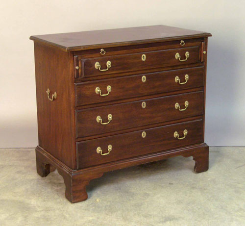 Appraisal: Henkel-Harris Chippendale style mahogany bachelors chest h w