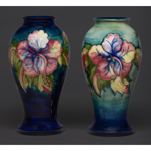 Appraisal: Two Moorcroft Hibiscus vases mid th c cm h impressed