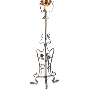 Appraisal: A French Art Nouveau Style Cast Iron Floor Lamp th