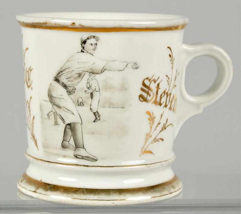 Appraisal: Baseball Player Shaving Mug Description Nice image of baseball player