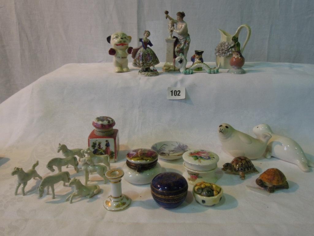 Appraisal: A collection of small decorative ceramics including a pepper pot