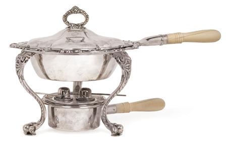 Appraisal: Gorham Sterling Silver and Ivory Chafing Dish Estimate -