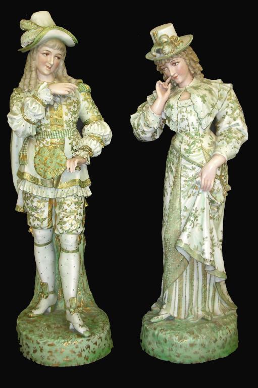 Appraisal: Pair of large Continental porcelain bisque figures of a standing