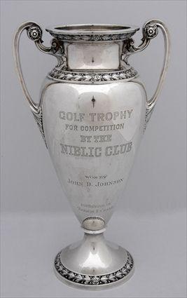 Appraisal: GORHAM MFG CO PRESENTATION SILVER -PINT TWO-HANDLED GOLF TROPHY Retailed