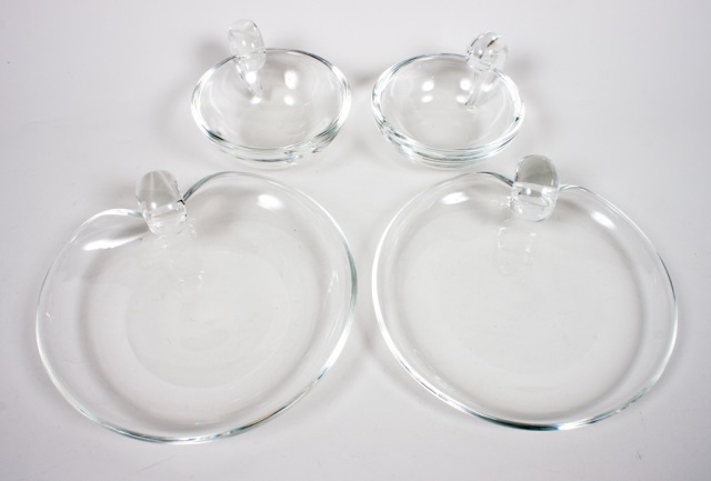 Appraisal: Two pairs of Steuben crystal serving dishes both pairs with