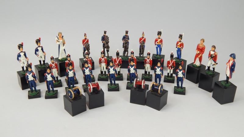 Appraisal: A military based chess set containing a number of hand