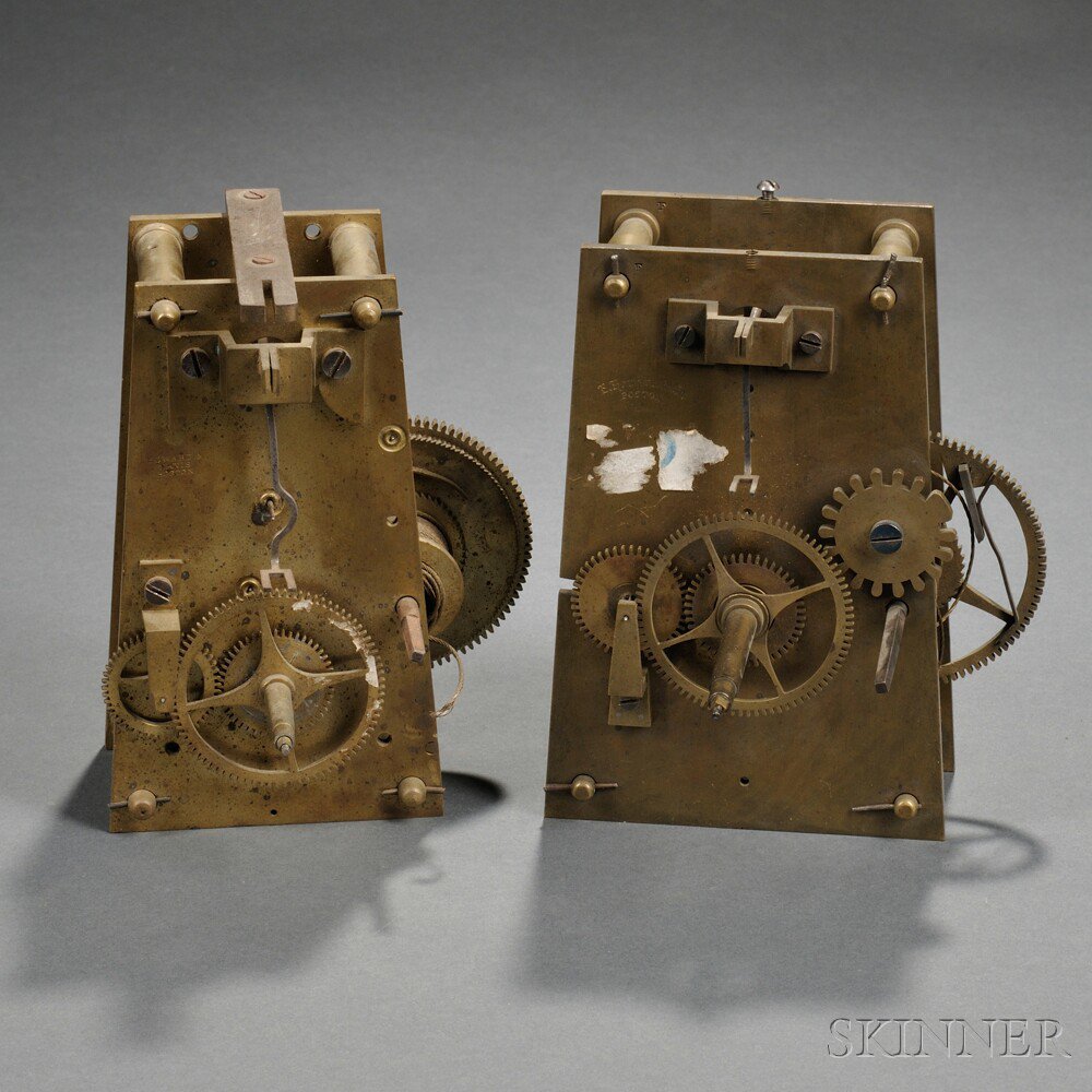 Appraisal: Two E Howard Eight-day Wall Clock Movements both complete with