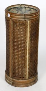 Appraisal: Louis XVI caned umbrella stand with tin insert h x