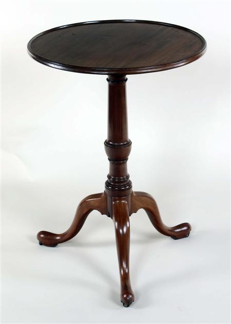 Appraisal: A th century mahogany pedestal table the lipped circular top