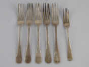 Appraisal: Five late Victorian silver O E pattern table forks and