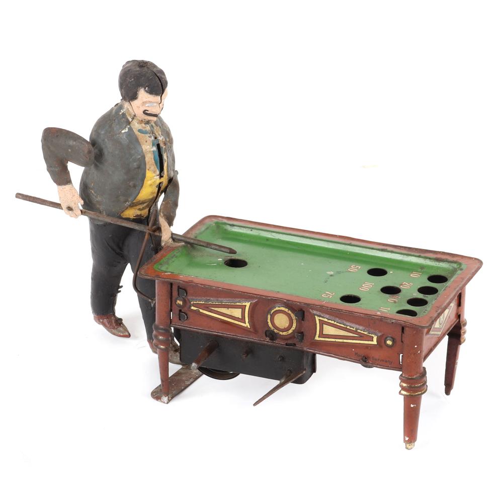 Appraisal: CIRCA GUNTHERMANN TIN LITHO WINDUP BILLIARD TABLECirca Gunthermann Tin Litho