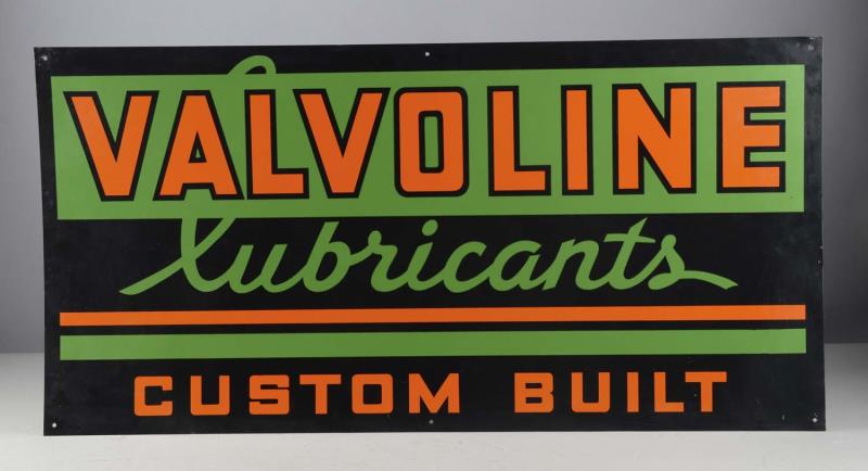 Appraisal: Valvoline Lubricants Single Sided Tin Sign This black sign with