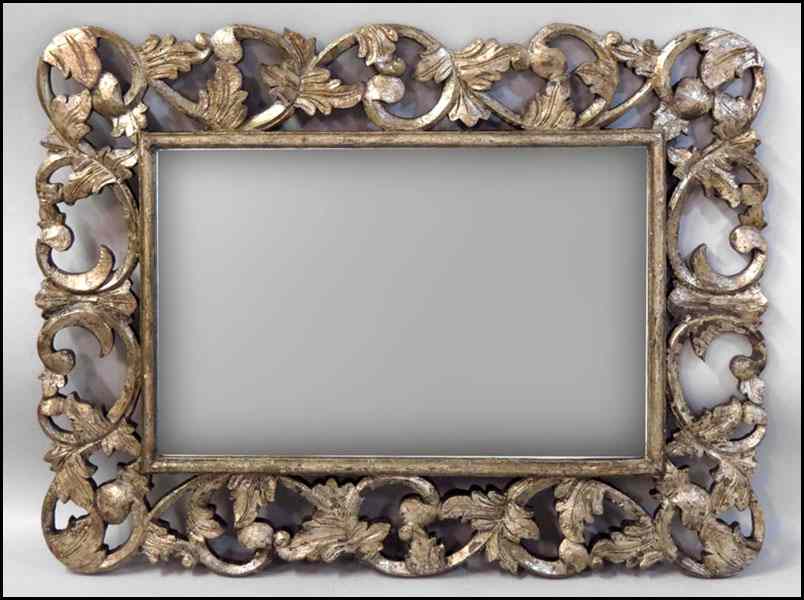 Appraisal: BAROQUE STYLE SILVER LEAF MIRROR Condition No Specific Condition Recorded