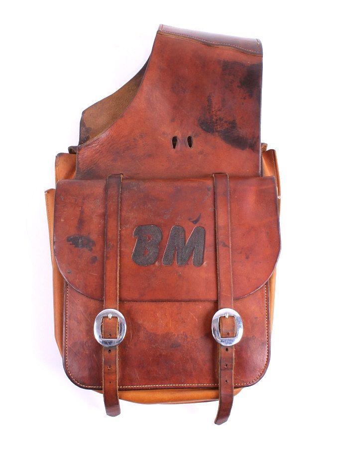 Appraisal: Montana Custom Leather Saddle Bags c th Century For your