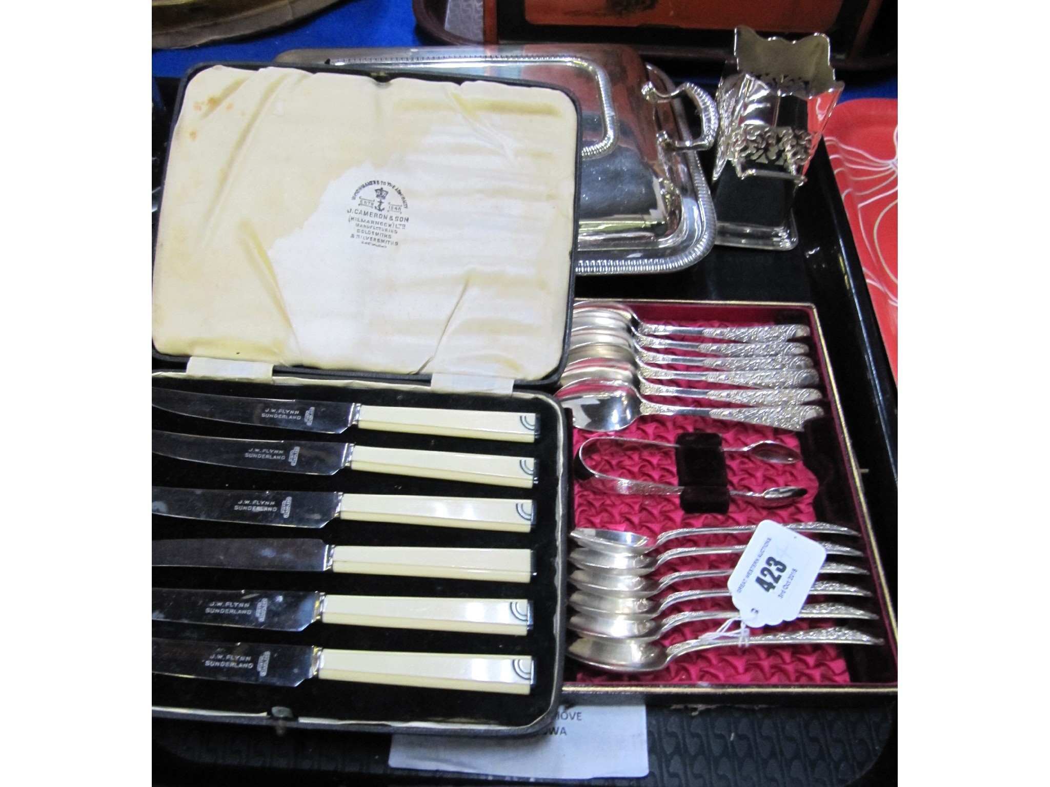 Appraisal: A tray lot of EP - cased cutlery tureen etc