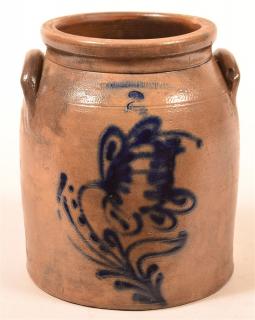 Appraisal: W Roberts Binghamton NY Stoneware Crock W Roberts Binghamton NY