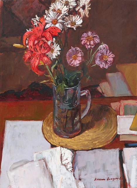 Appraisal: WILLIAM BOWYER b Still life - a jug of mixed