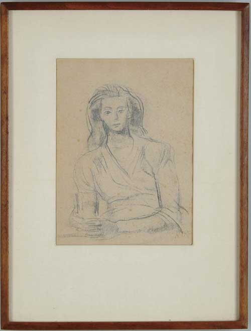 Appraisal: HENRY VARNUM POOR American - SKETCH OF MRS WILLIAM CUMMINGS